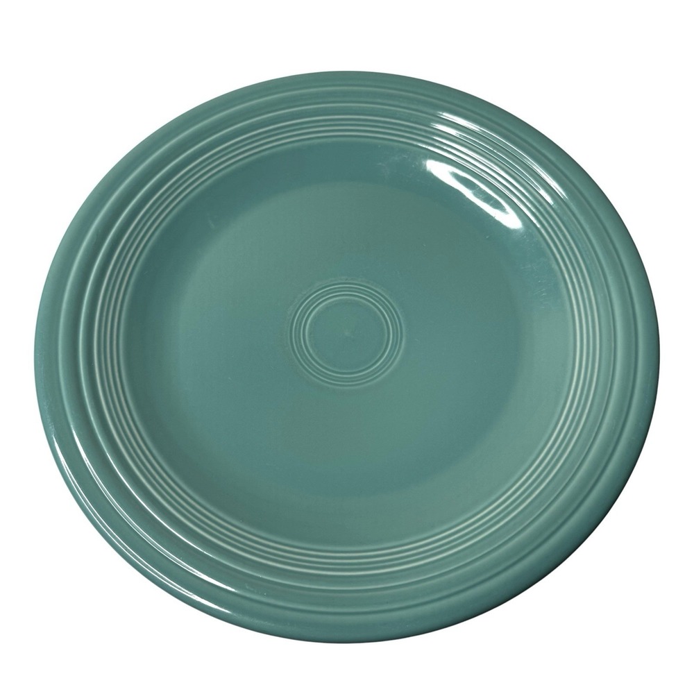 1930's Fiesta Turquoise Dinner Plates 10 3/4" Set of 2 USA Fiestaware Vintage